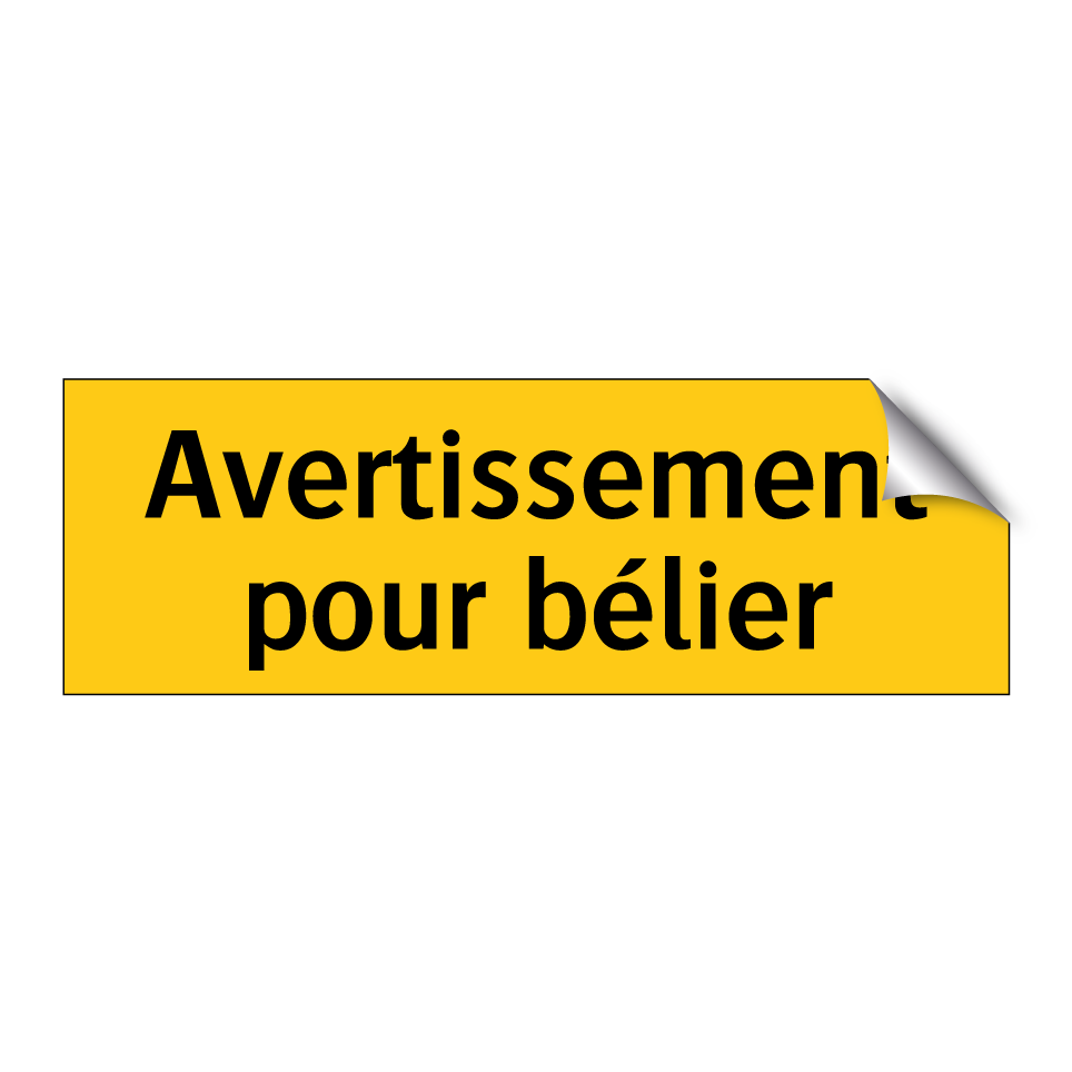 Avertissement pour bélier