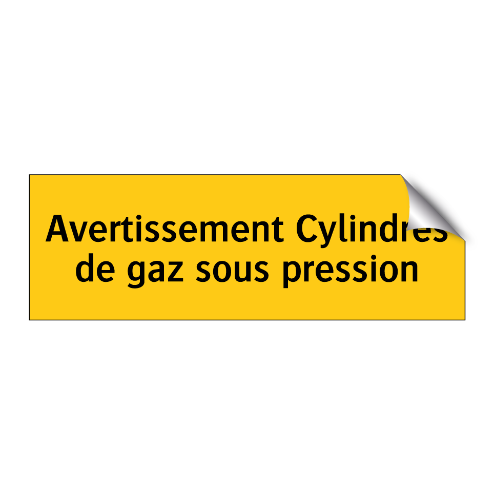 Avertissement Cylindres de gaz sous pression