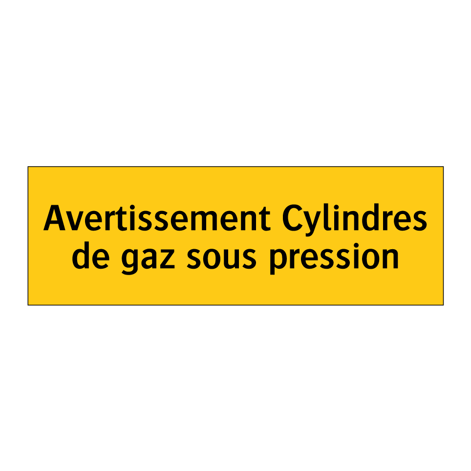 Avertissement Cylindres de gaz sous pression