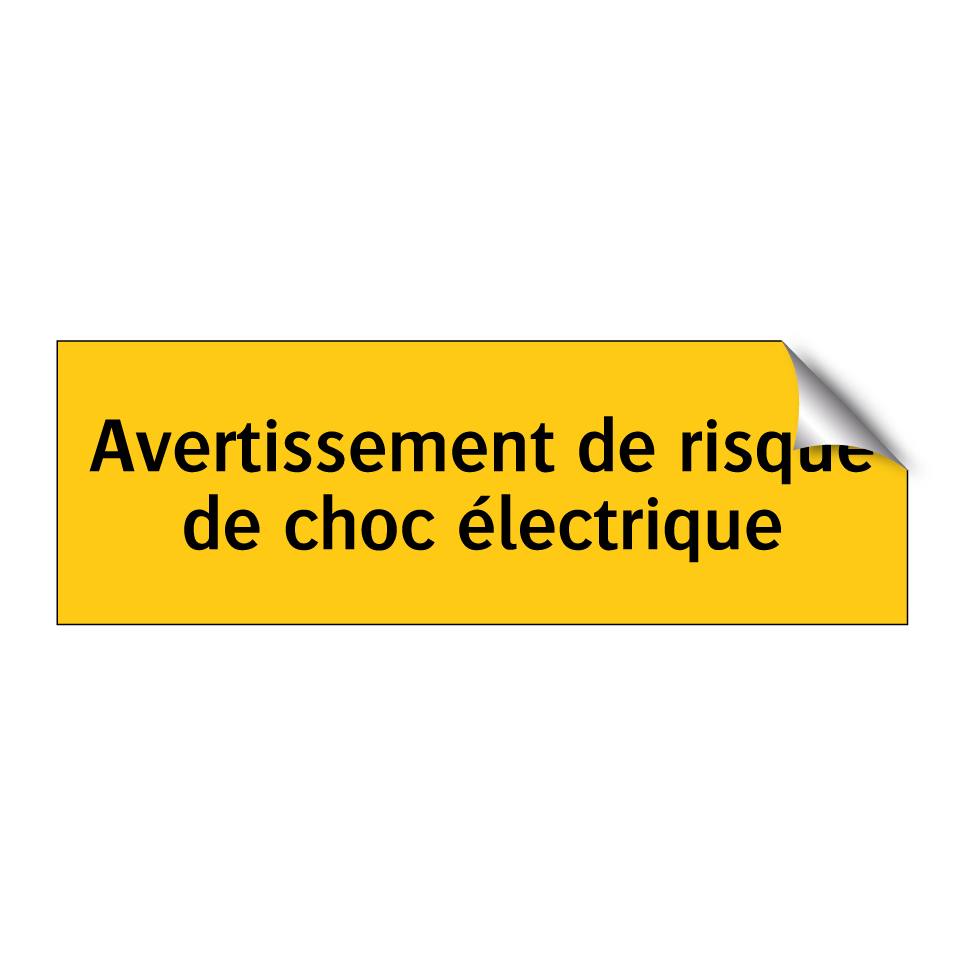 Avertissement de risque de choc électrique