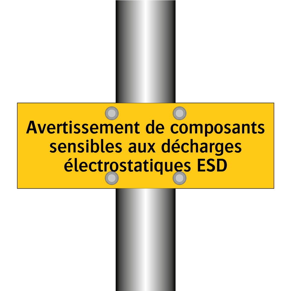 Avertissement de composants sensibles aux décharges électrostatiques ESD