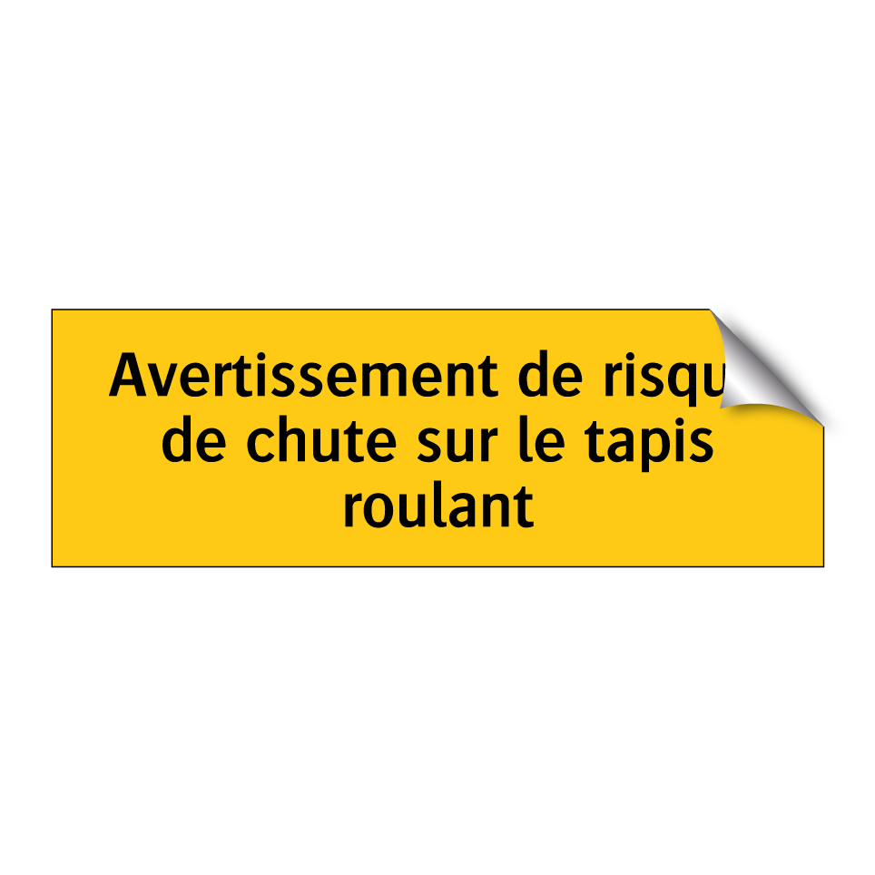 Avertissement de risque de chute sur le tapis roulant