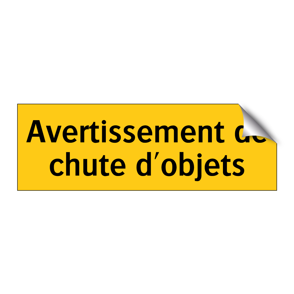 Avertissement de chute d'objets