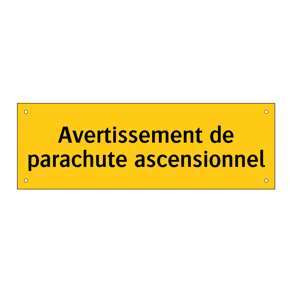 Avertissement de parachute ascensionnel