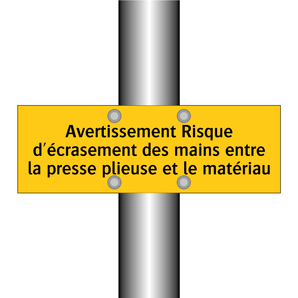 Avertissement Risque d'écrasement des mains entre la presse plieuse et le matériau