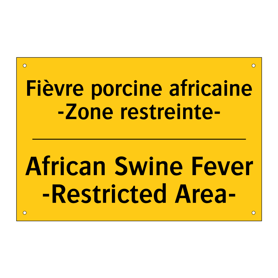 Fièvre porcine africaine -Zone  /.../ - African Swine Fever -Restricted  /.../