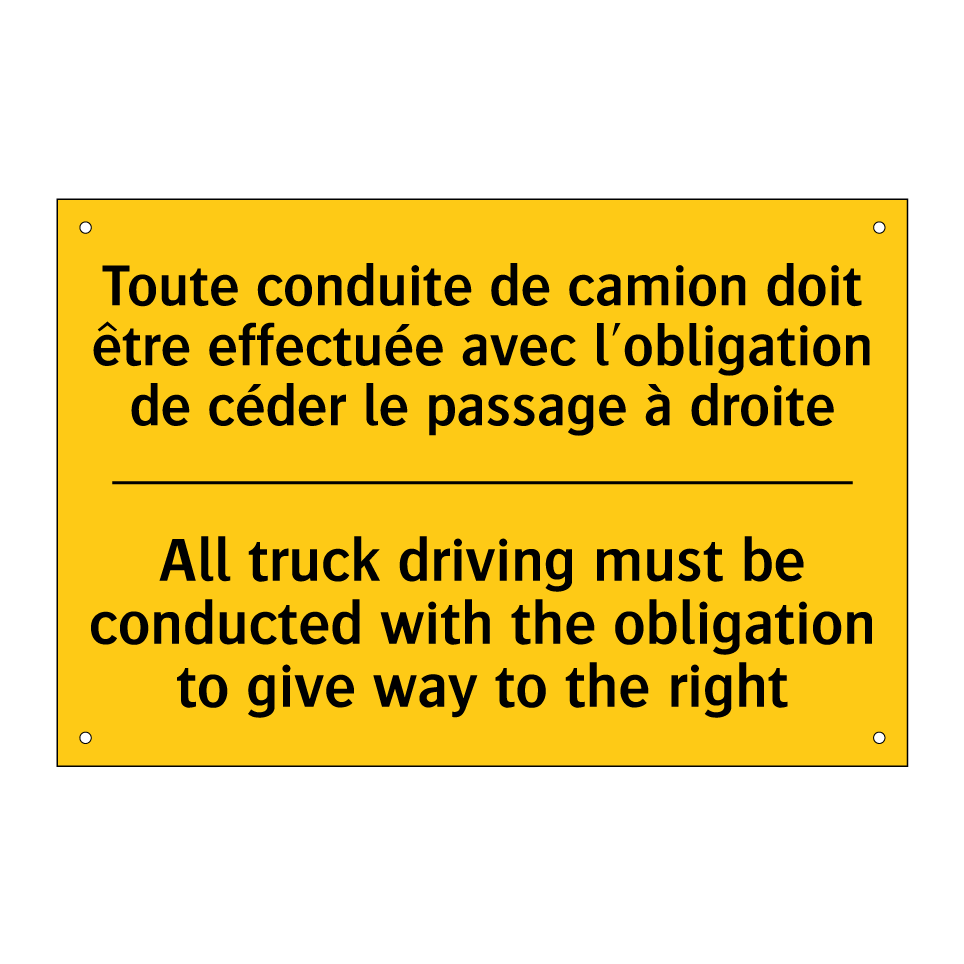 Toute conduite de camion doit  /.../ - All truck driving must be conducted  /.../