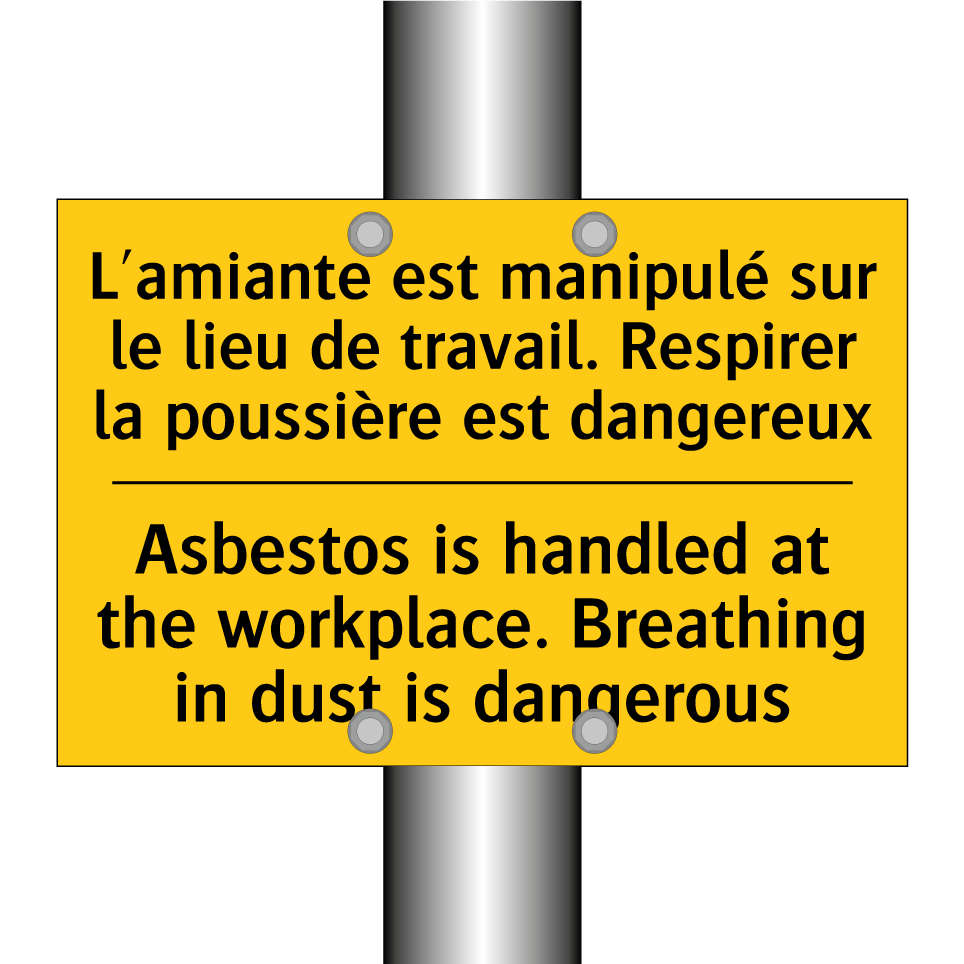 L'amiante est manipulé sur le  /.../ - Asbestos is handled at the workplace.  /.../