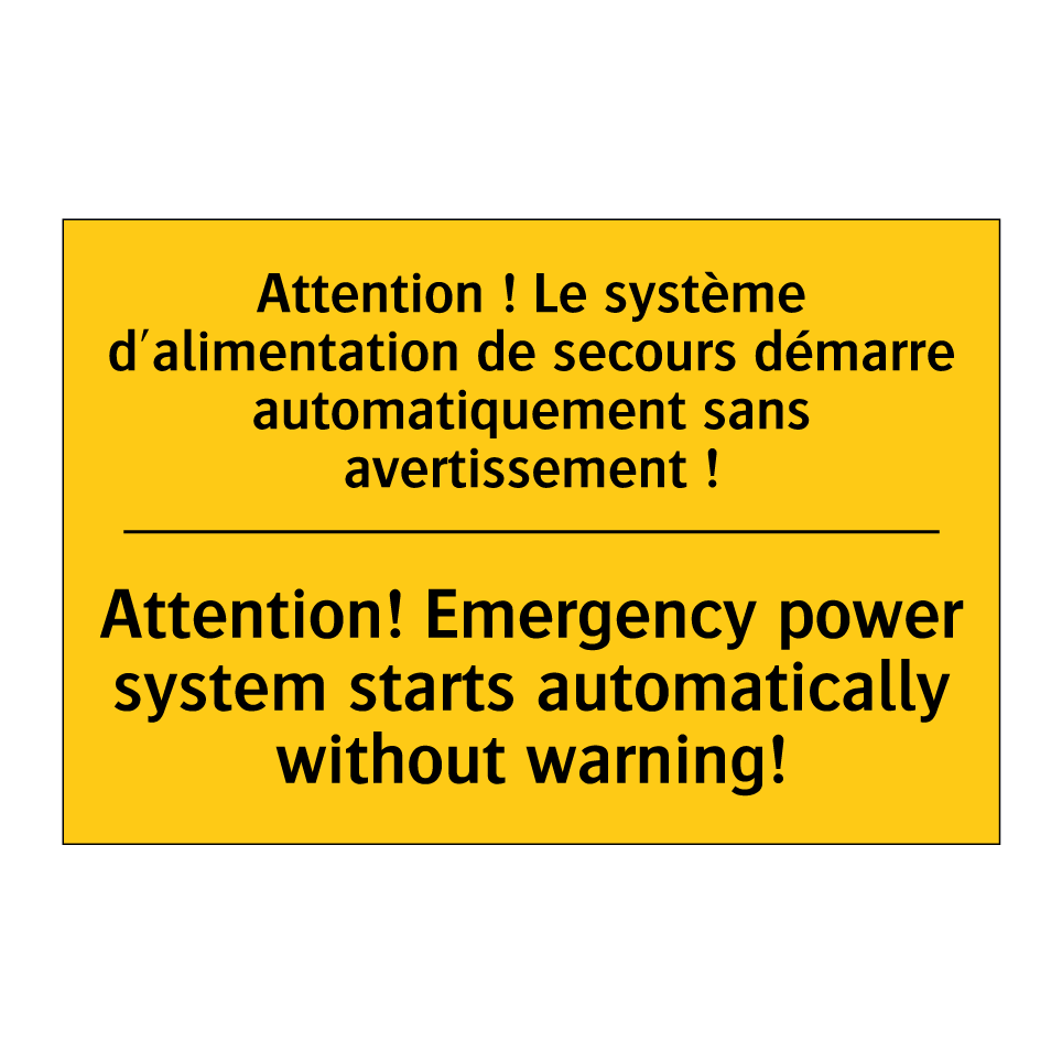 Attention ! Le système d'alimentation  /.../ - Attention! Emergency power system  /.../