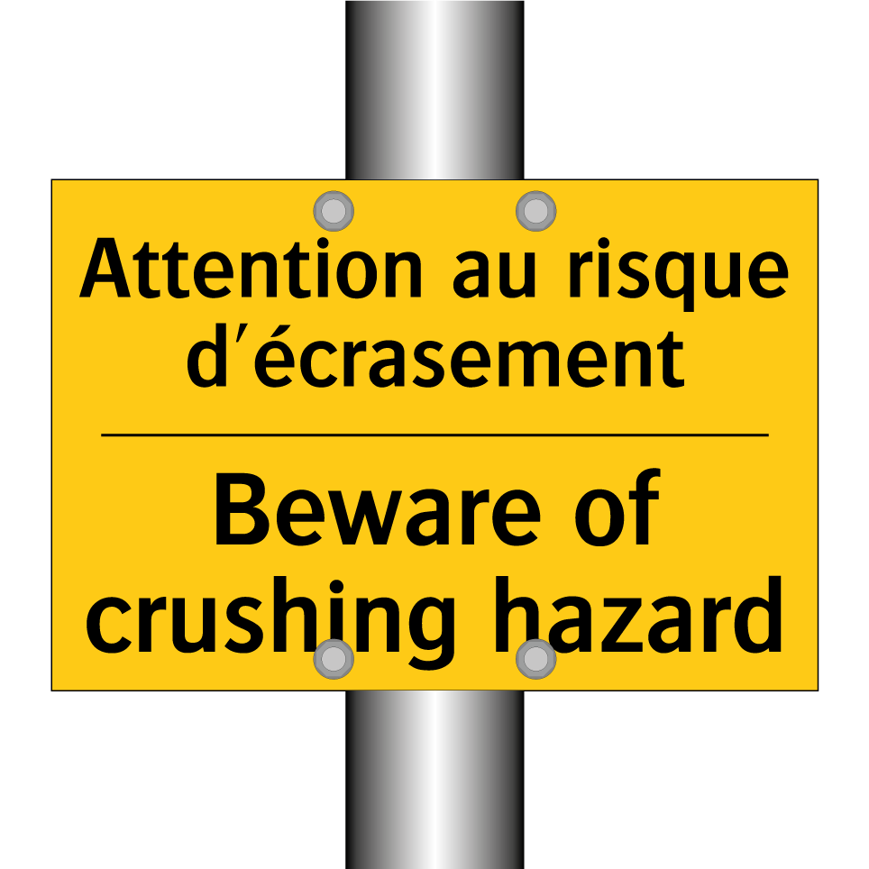 Attention au risque d'écrasement /.../ - Beware of crushing hazard