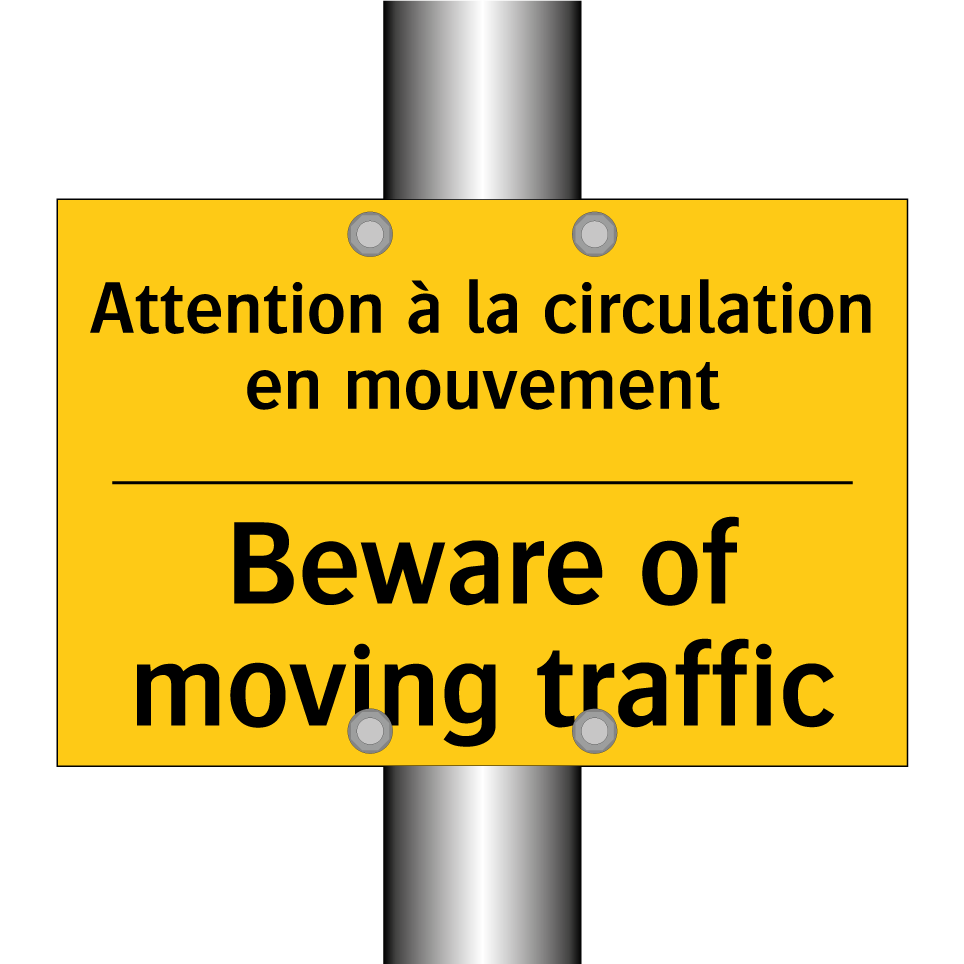 Attention à la circulation en  /.../ - Beware of moving traffic