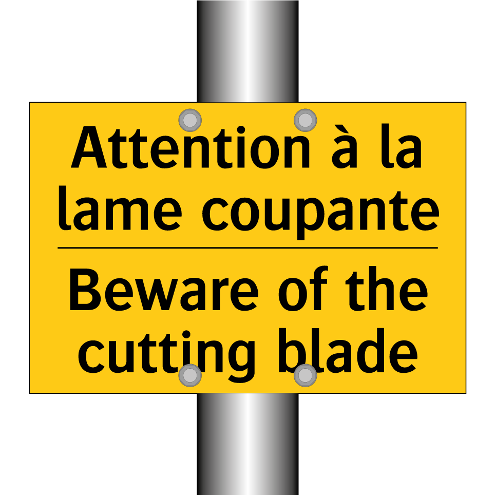 Attention à la lame coupante - Beware of the cutting blade