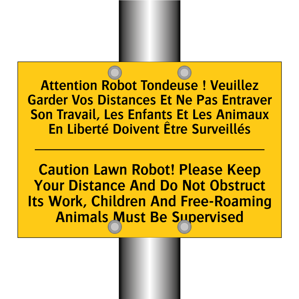 Attention Robot Tondeuse ! Veuillez  /.../ - Caution Lawn Robot! Please Keep  /.../