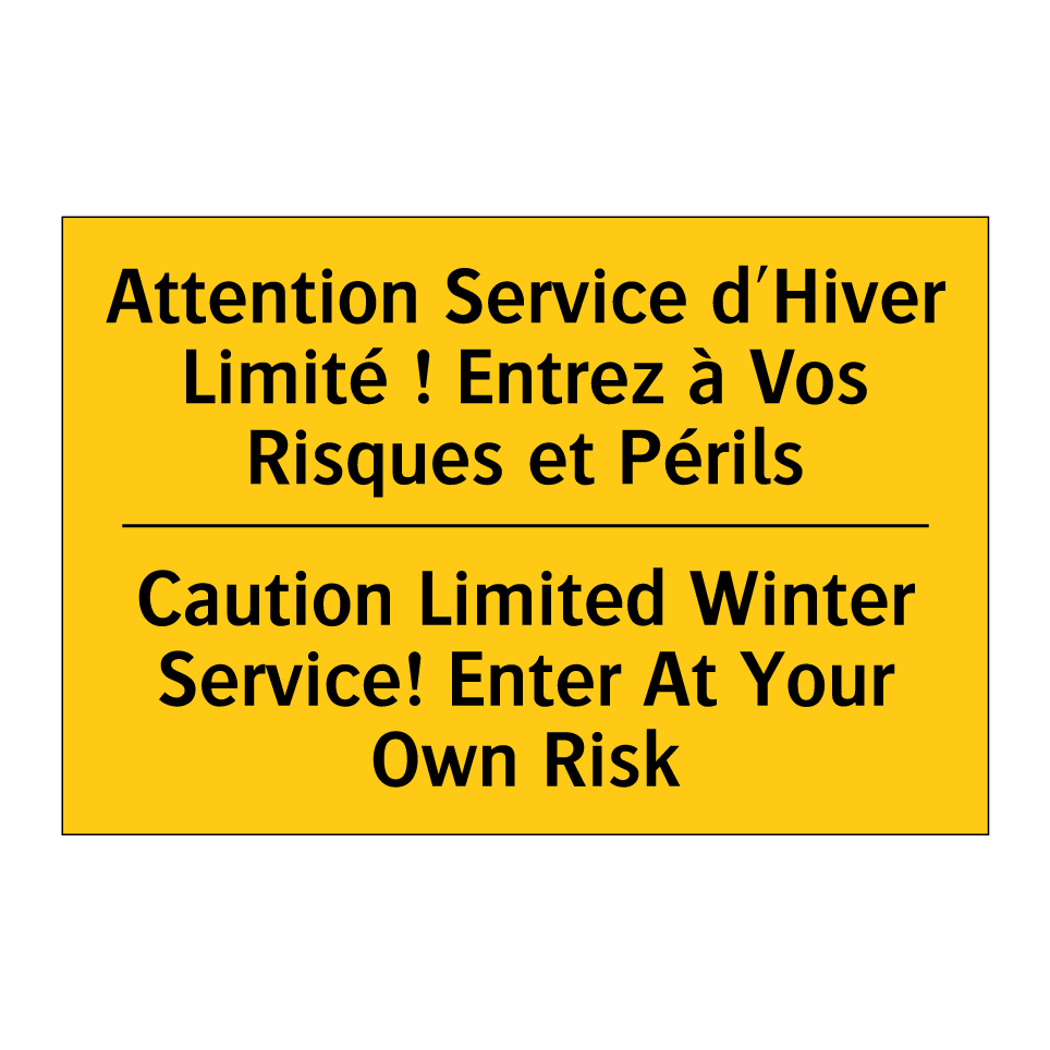 Attention Service d'Hiver Limité  /.../ - Caution Limited Winter Service!  /.../