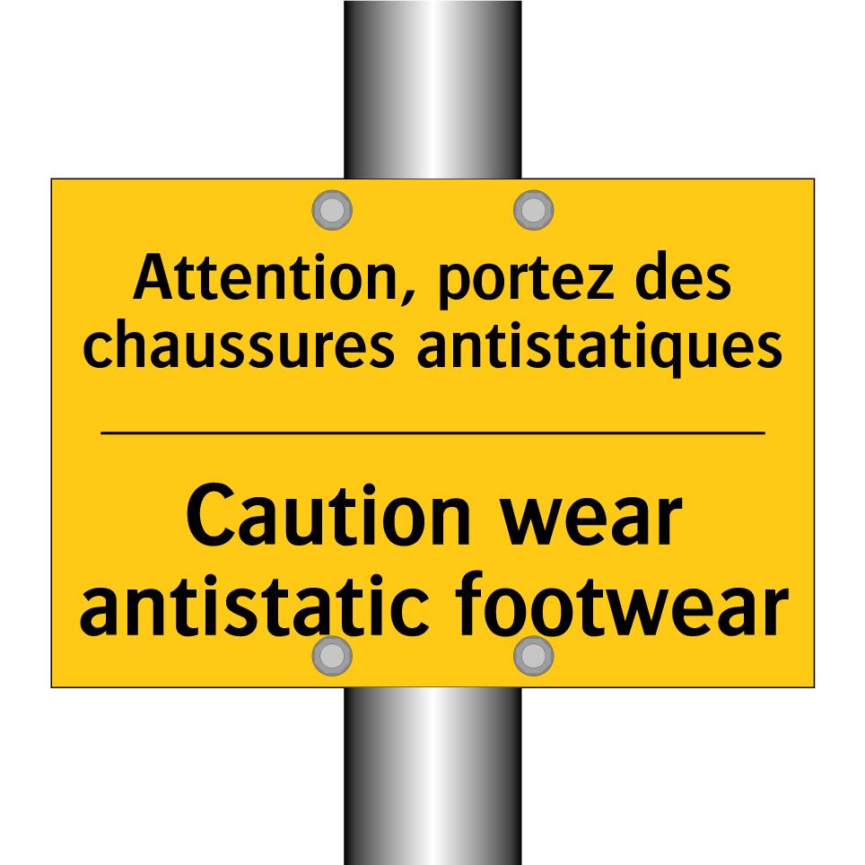 Attention, portez des chaussures  /.../ - Caution wear antistatic footwear /.../