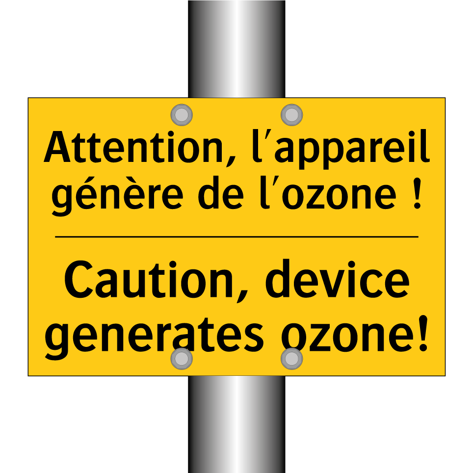 Attention, l'appareil génère de  /.../ - Caution, device generates ozone! /.../