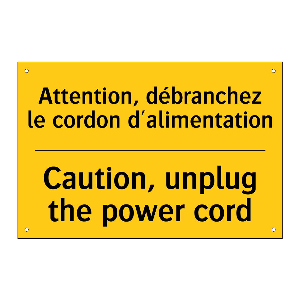 Attention, débranchez le cordon  /.../ - Caution, unplug the power cord