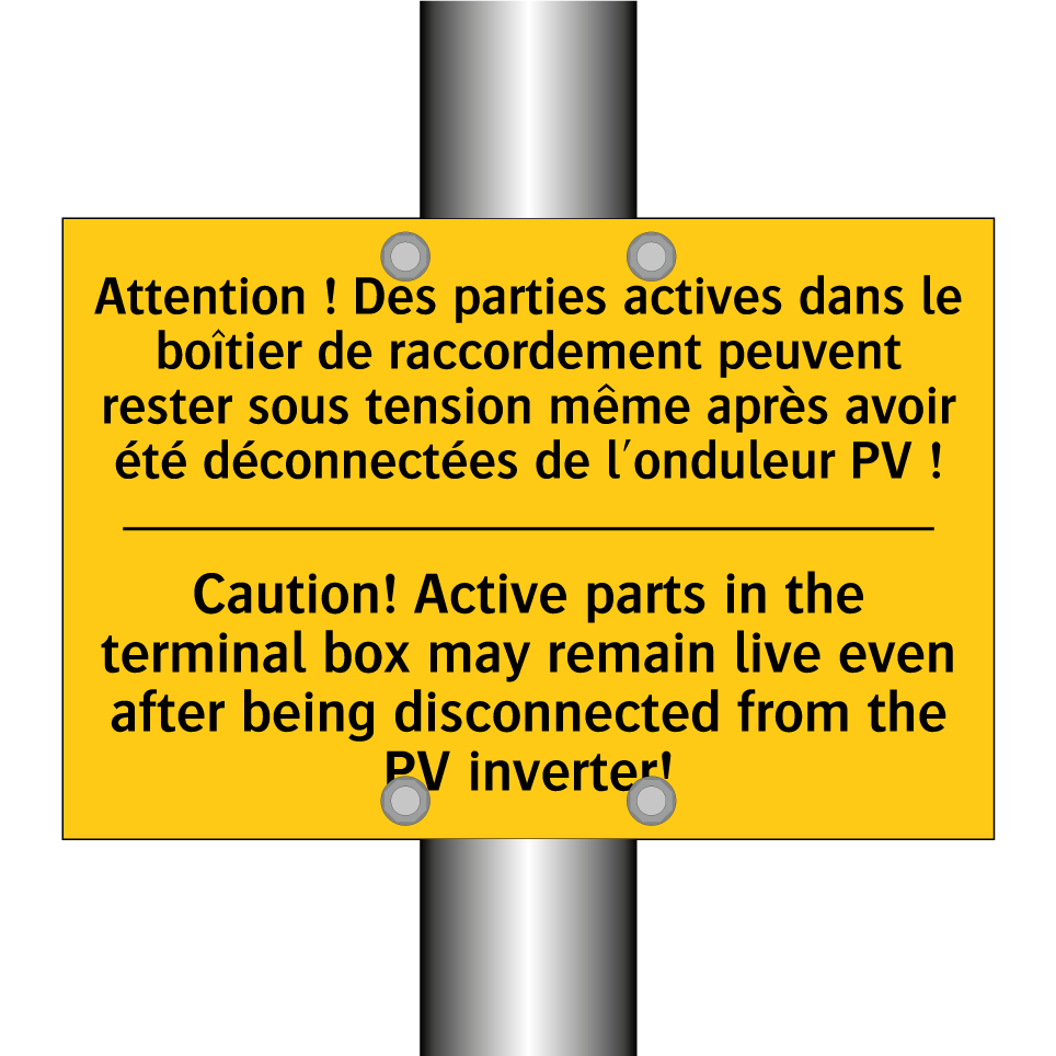 Attention ! Des parties actives  /.../ - Caution! Active parts in the terminal  /.../