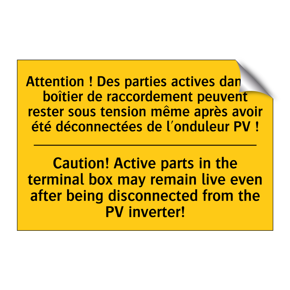 Attention ! Des parties actives  /.../ - Caution! Active parts in the terminal  /.../