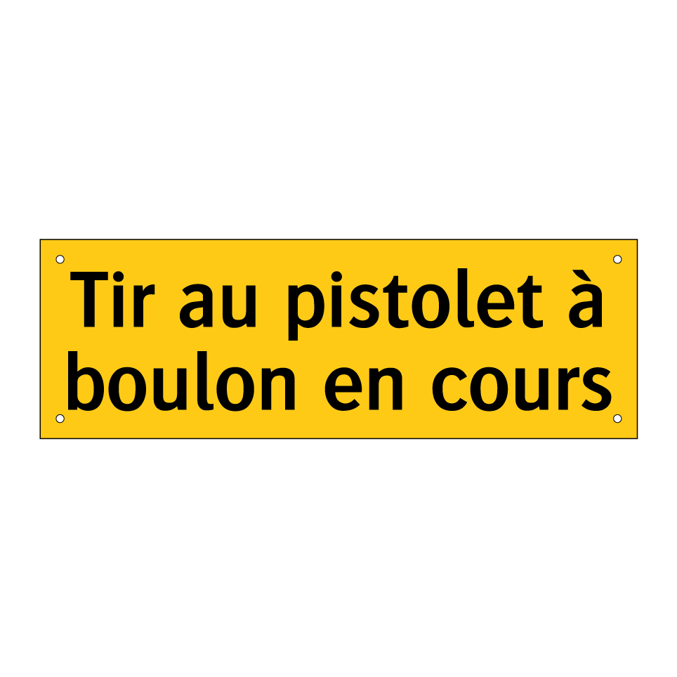 Tir au pistolet à boulon en cours