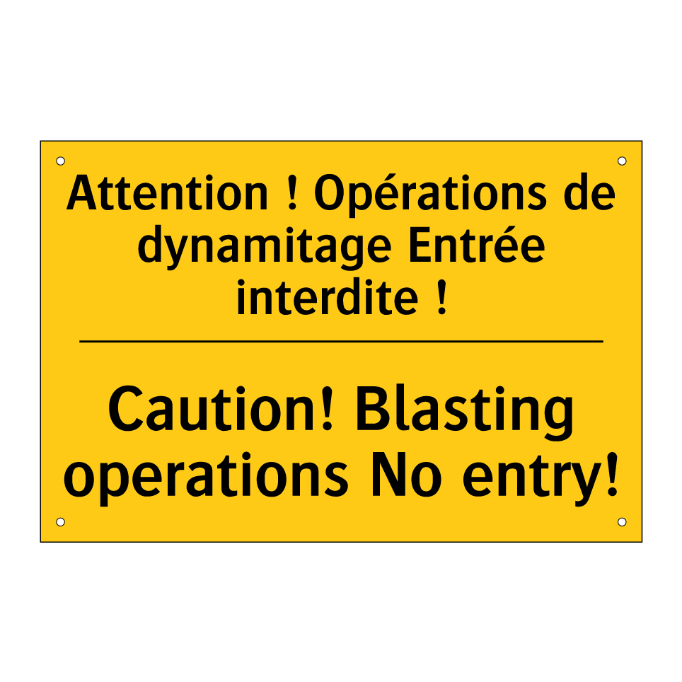 Attention ! Opérations de dynamitage  /.../ - Caution! Blasting operations No  /.../