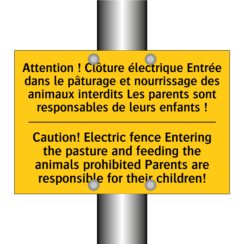 Attention ! Clôture électrique  /.../ - Caution! Electric fence Entering  /.../