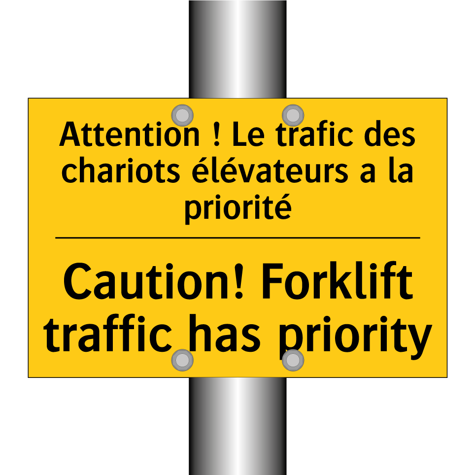 Attention ! Le trafic des chariots  /.../ - Caution! Forklift traffic has  /.../
