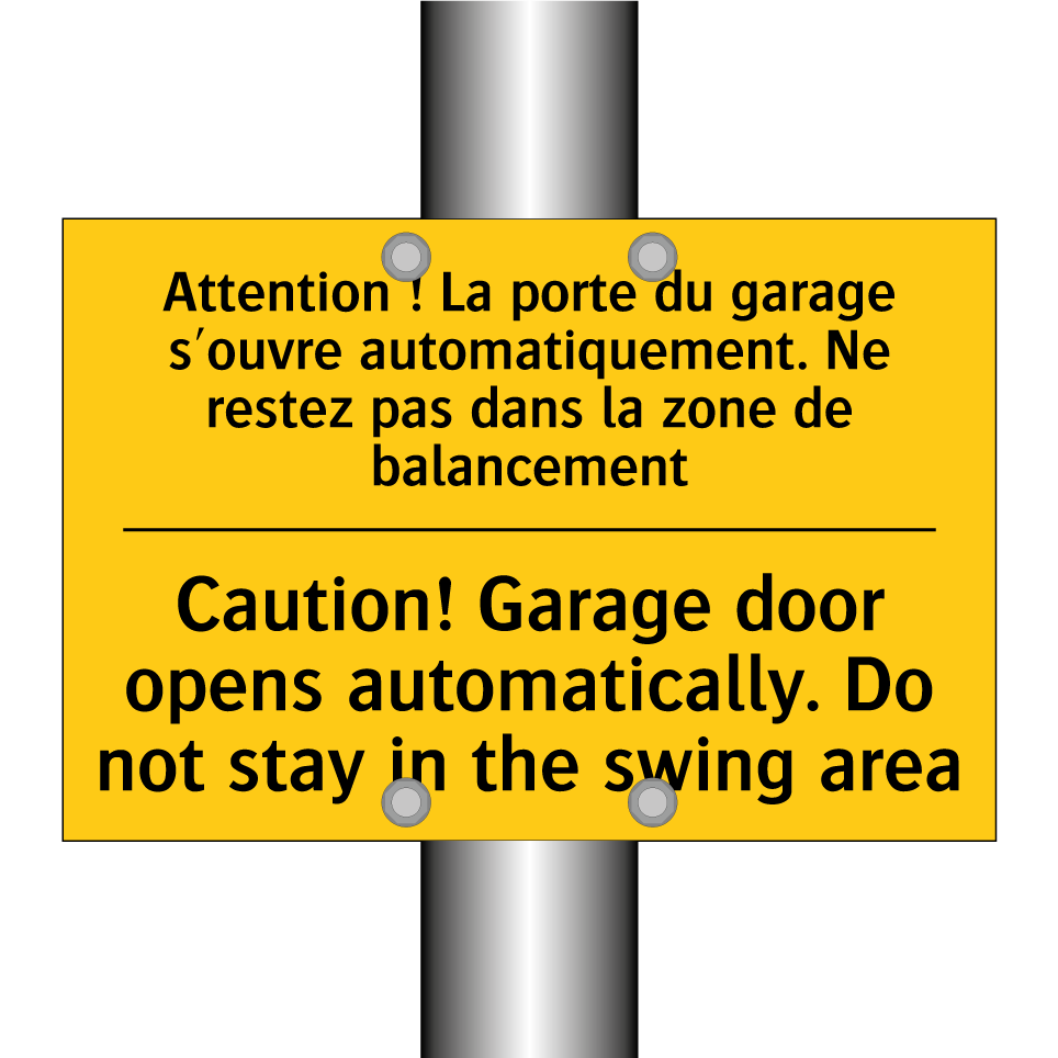 Attention ! La porte du garage  /.../ - Caution! Garage door opens automatically.  /.../