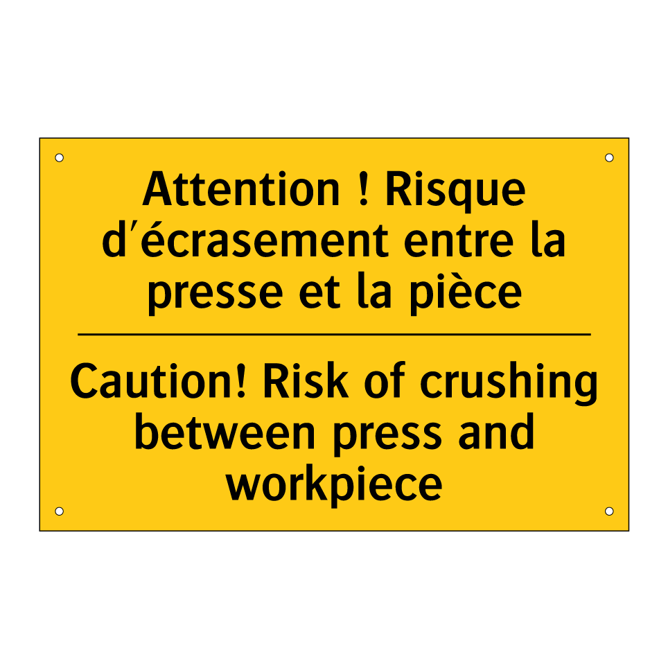 Attention ! Risque d'écrasement  /.../ - Caution! Risk of crushing between  /.../