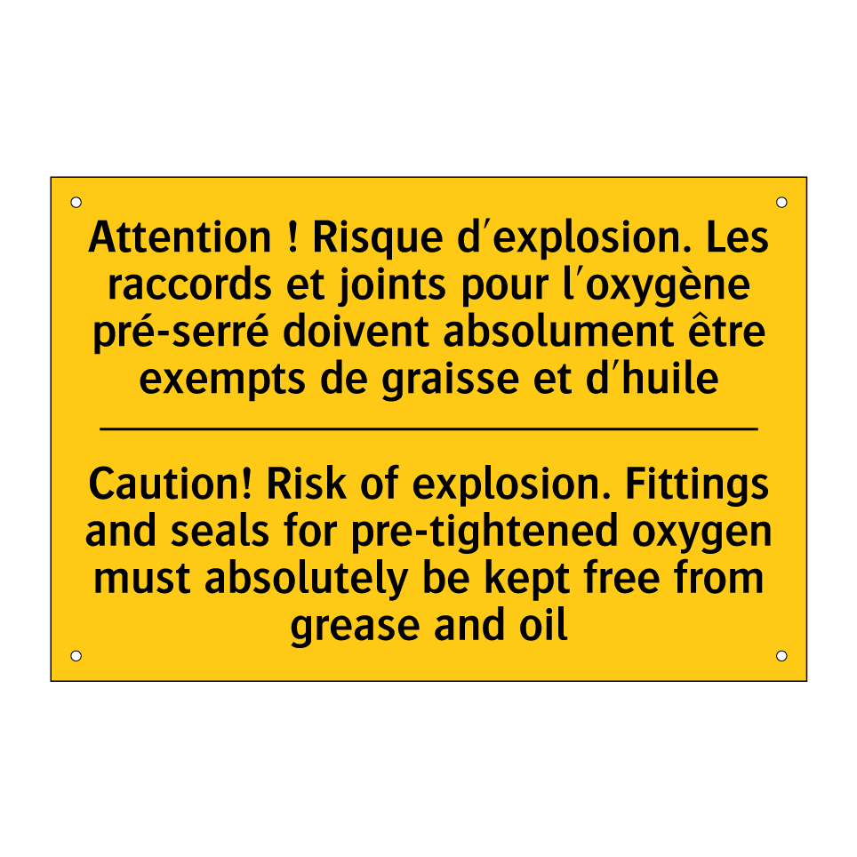 Attention ! Risque d'explosion.  /.../ - Caution! Risk of explosion. Fittings  /.../