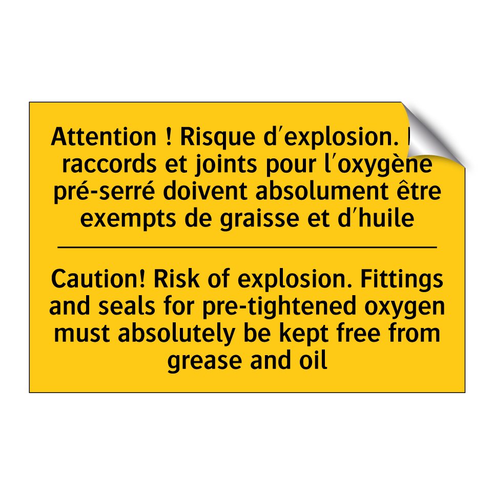 Attention ! Risque d'explosion.  /.../ - Caution! Risk of explosion. Fittings  /.../