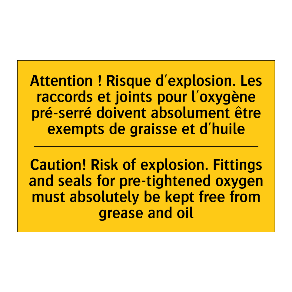 Attention ! Risque d'explosion.  /.../ - Caution! Risk of explosion. Fittings  /.../