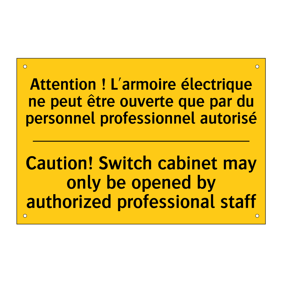 Attention ! L'armoire électrique  /.../ - Caution! Switch cabinet may only  /.../