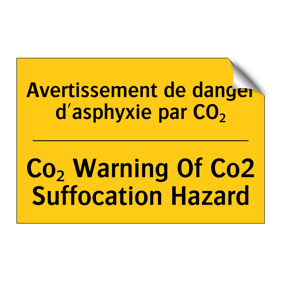 Avertissement de danger d'asphyxie  /.../ - Co₂ Warning Of Co2 Suffocation  /.../