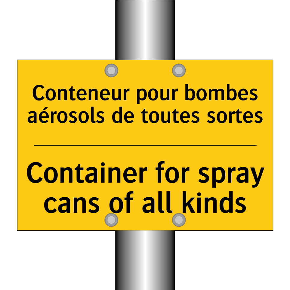 Conteneur pour bombes aérosols  /.../ - Container for spray cans of all  /.../