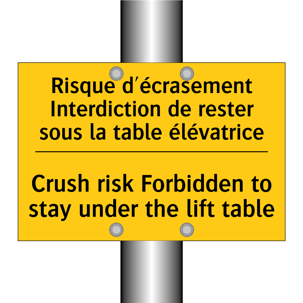 Risque d'écrasement Interdiction  /.../ - Crush risk Forbidden to stay under  /.../