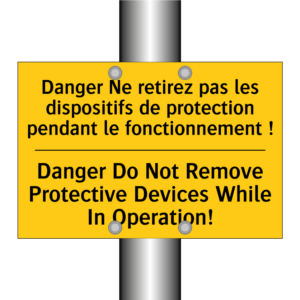 Danger Ne retirez pas les dispositifs  /.../ - Danger Do Not Remove Protective  /.../