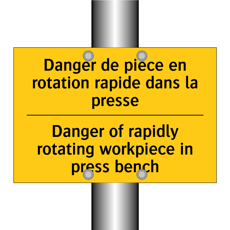 Danger de pièce en rotation rapide  /.../ - Danger of rapidly rotating workpiece  /.../