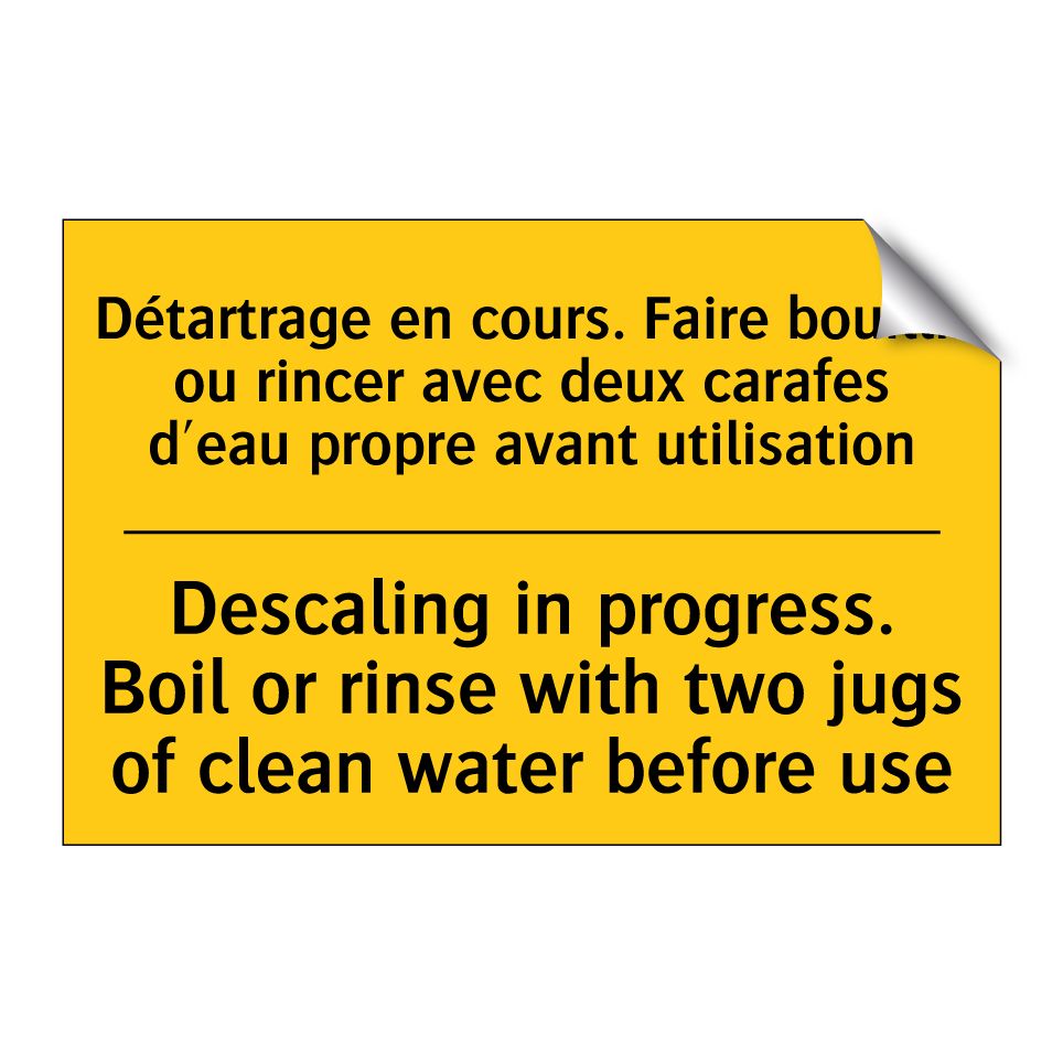 Détartrage en cours. Faire bouillir  /.../ - Descaling in progress. Boil or  /.../