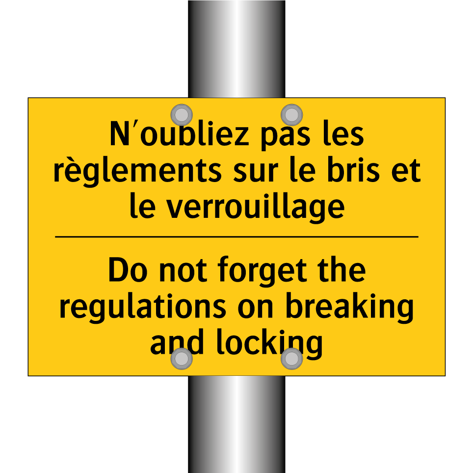 N'oubliez pas les règlements sur  /.../ - Do not forget the regulations  /.../