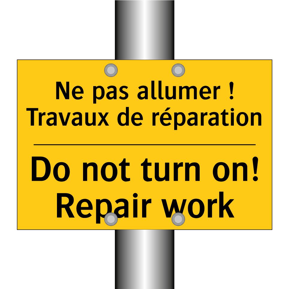 Ne pas allumer ! Travaux de réparation /.../ - Do not turn on! Repair work