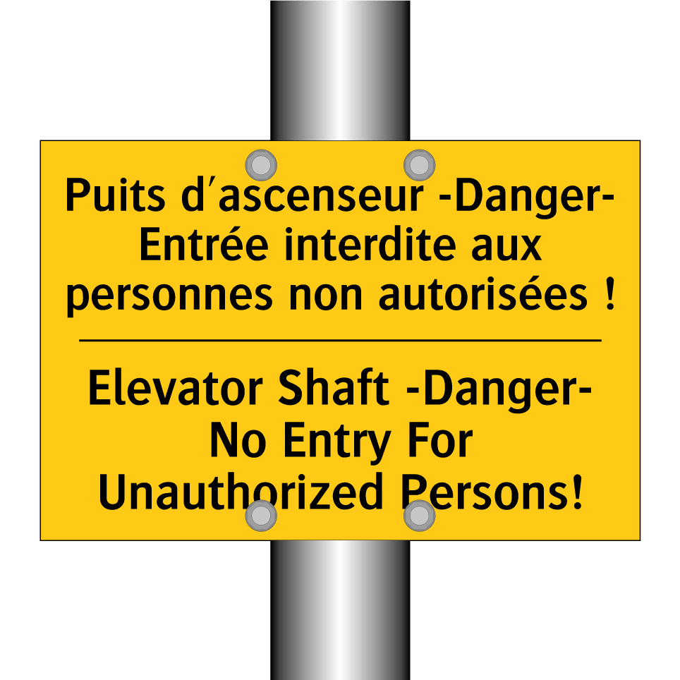 Puits d'ascenseur -Danger- Entrée  /.../ - Elevator Shaft -Danger- No Entry  /.../