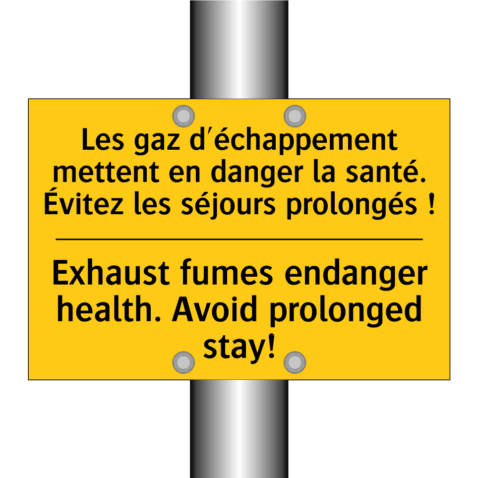 Les gaz d'échappement mettent  /.../ - Exhaust fumes endanger health.  /.../