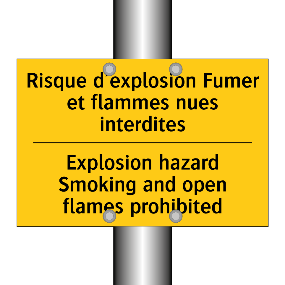 Risque d'explosion Fumer et flammes  /.../ - Explosion hazard Smoking and open  /.../