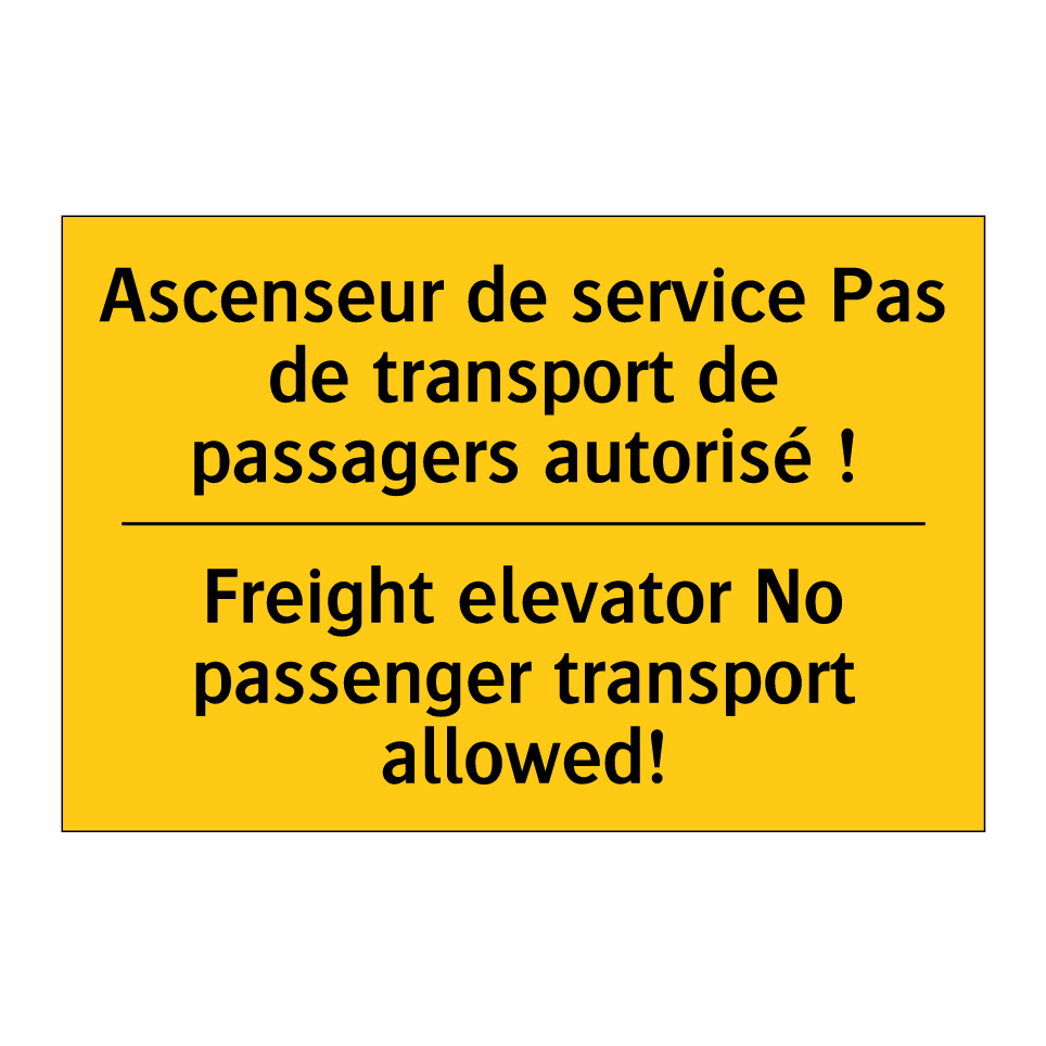 Ascenseur de service Pas de transport  /.../ - Freight elevator No passenger  /.../