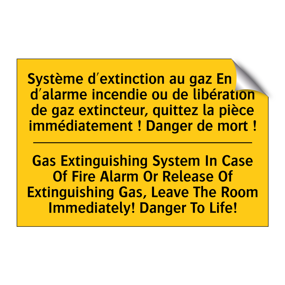 Système d'extinction au gaz En  /.../ - Gas Extinguishing System In Case  /.../