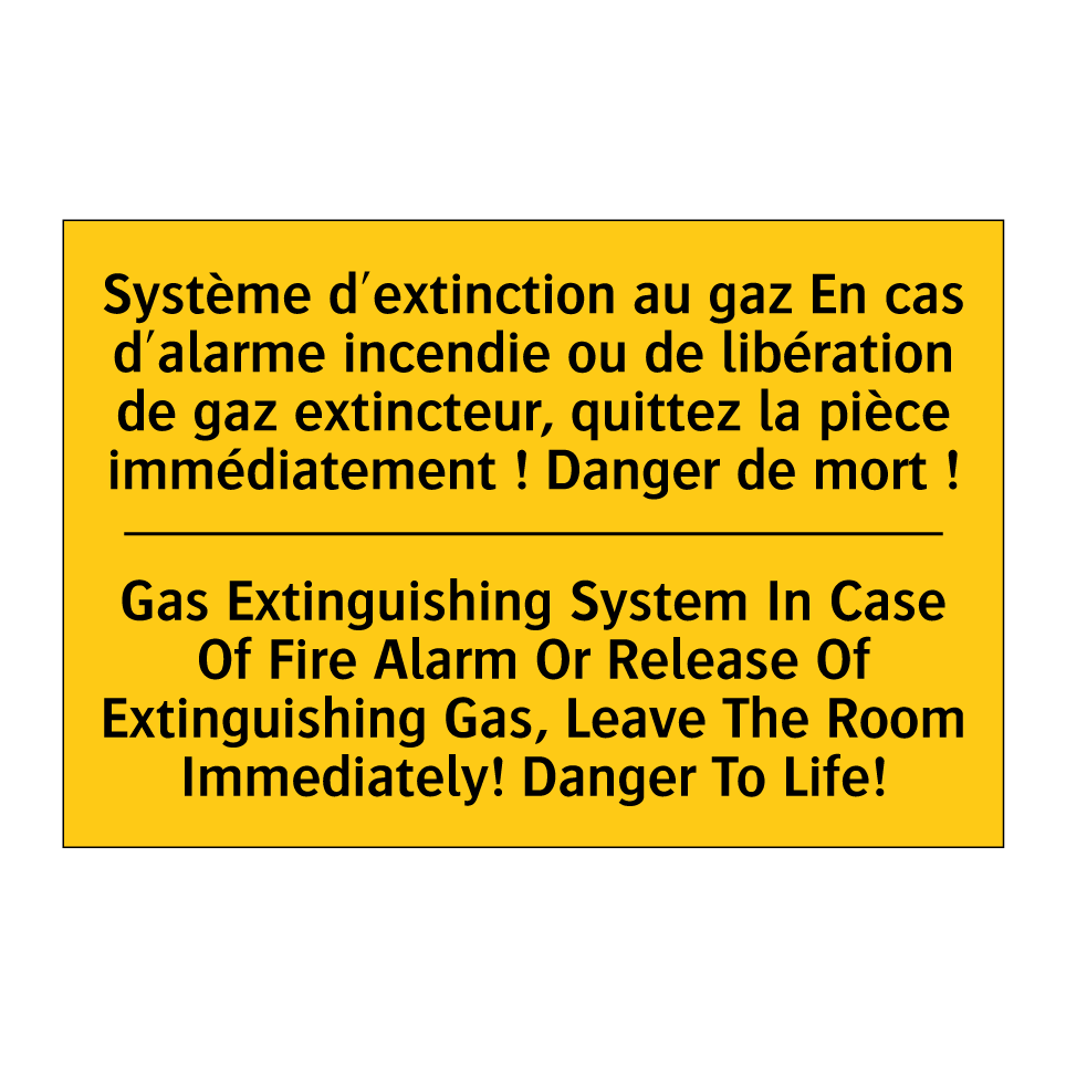 Système d'extinction au gaz En  /.../ - Gas Extinguishing System In Case  /.../