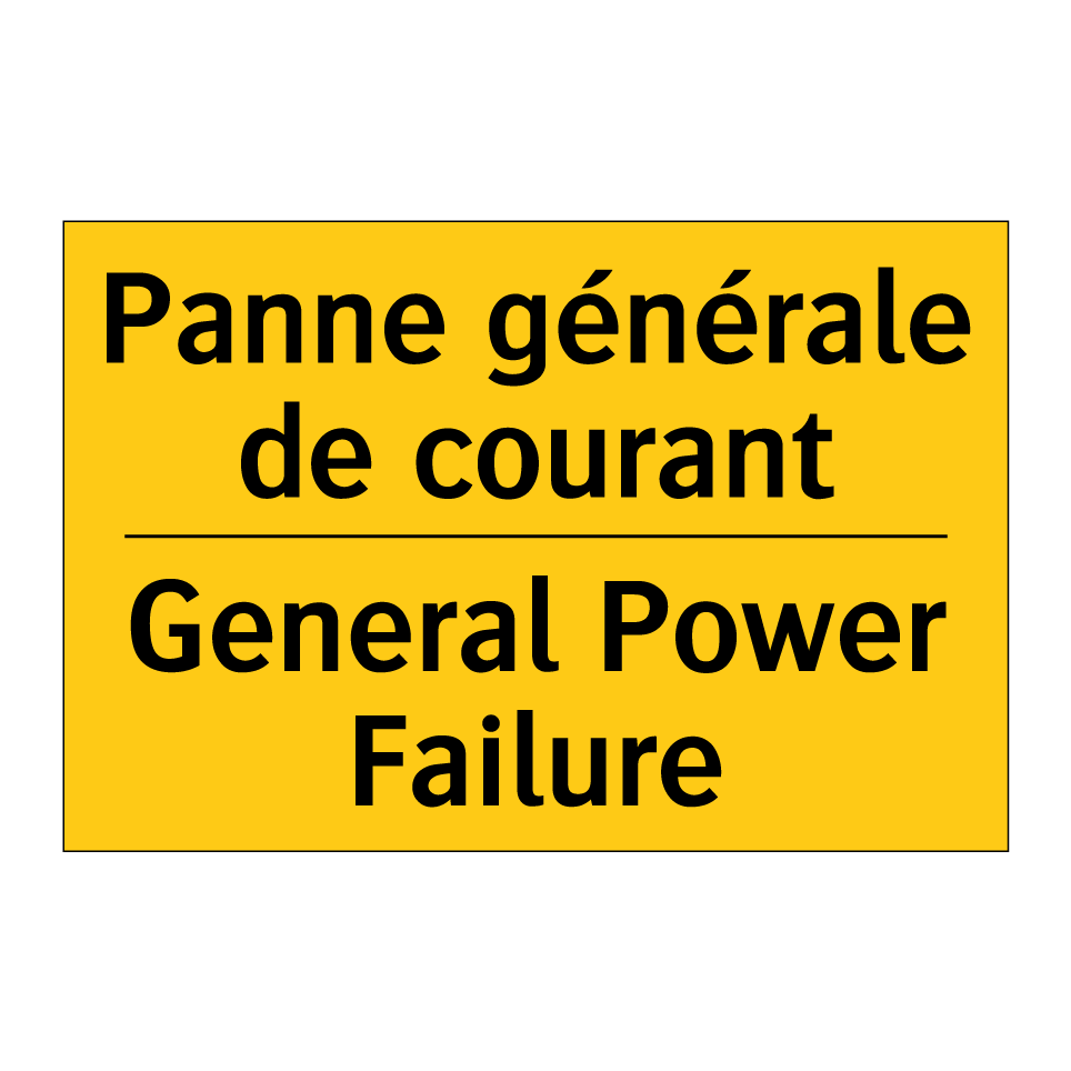 Panne générale de courant - General Power Failure
