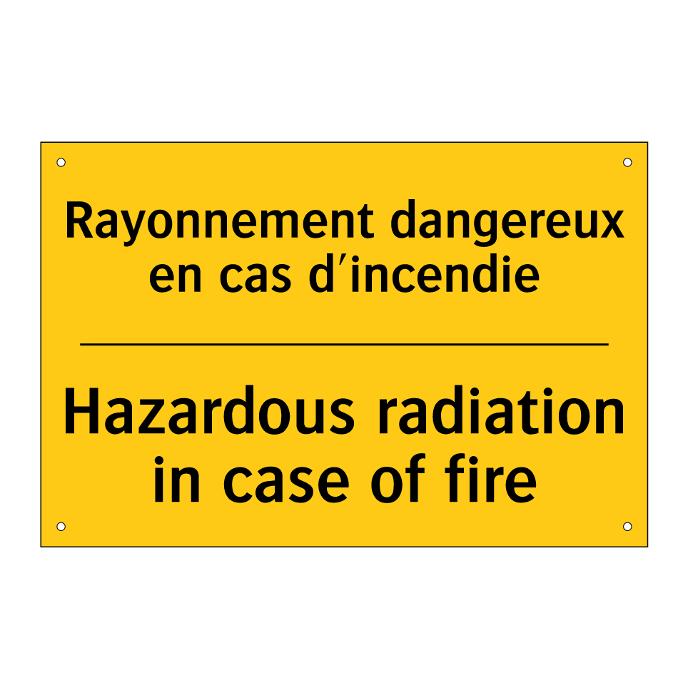 Rayonnement dangereux en cas d'incendie /.../ - Hazardous radiation in case of  /.../