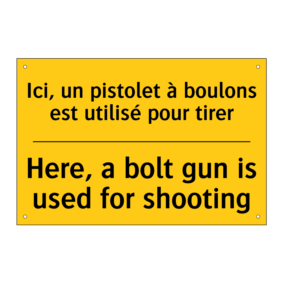 Ici, un pistolet à boulons est  /.../ - Here, a bolt gun is used for shooting /.../